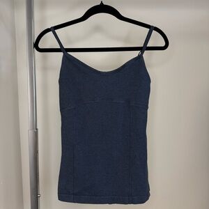 Lululemon Built-In Bra Tank Top Heathered Deep Coal Gray Size 8 – Connect Straps
